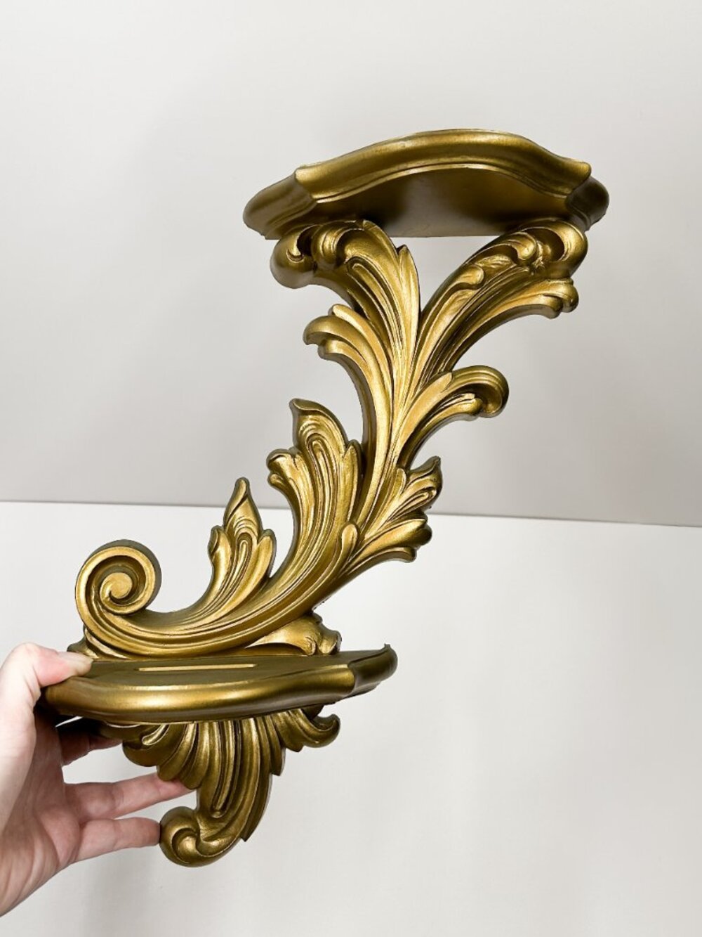 SOLD Vintage Burwood MCM Wall Shelf Florentine Hollywood Regency Baroque Witchy